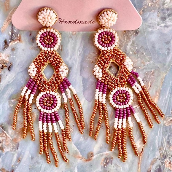 Deepa Gurnani Jewelry - 🌺🎉HP🎉🌺 NWT Gorgeous Deepa Gurnani Beaded Chandeliers